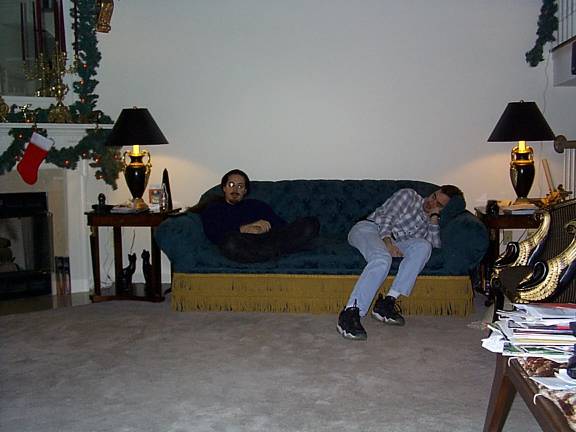 Christmas at my dad's house.Me and Jeremy, respectively.