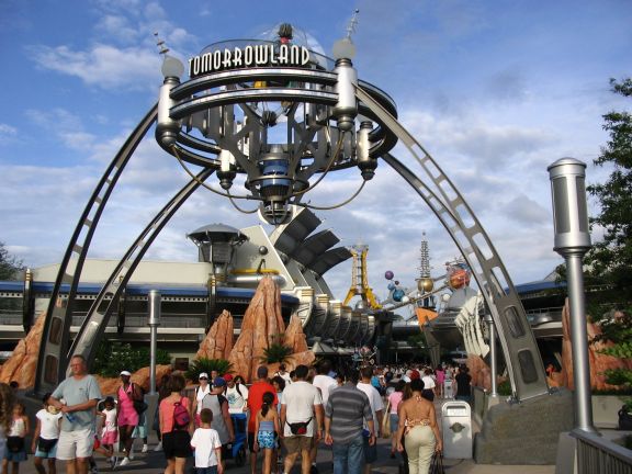 Tomorrowland in The Magic Kingdom. This was the entrance arch. A wonderful view of the future that never was, so to speak. :)