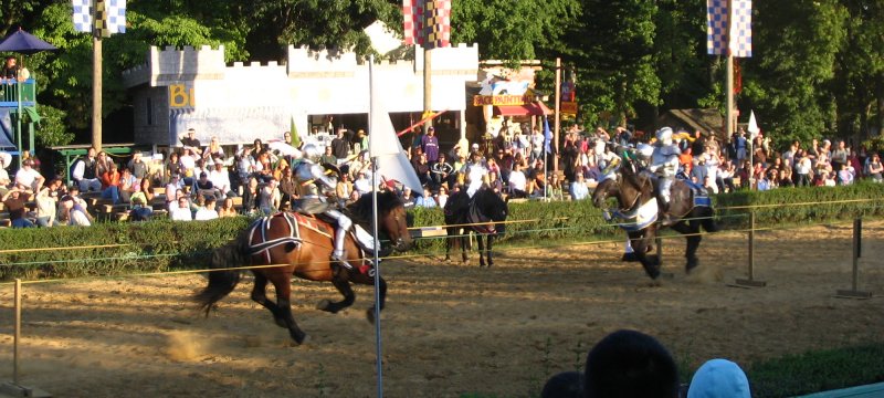 The jousters engaged in some actual tilting.