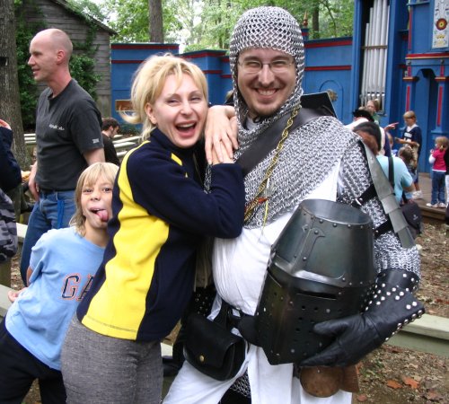 Me (in armor, of course), with Natasha and Leo.