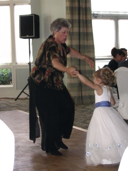 My mom dancing with one of the kids.
