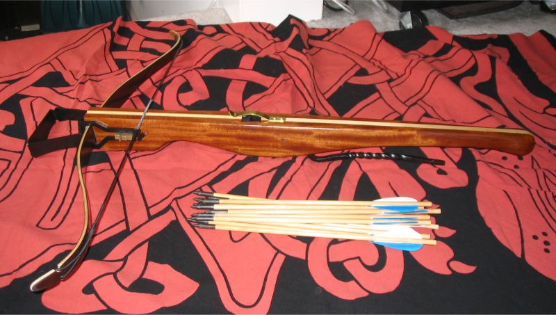 The new crossbow I came home with. I'm impressed by the remarkablecraftsmanship!