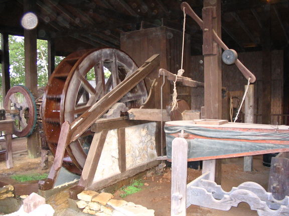 A water-driven workshop.
