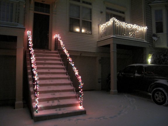 First snow storm with the lights up this year.