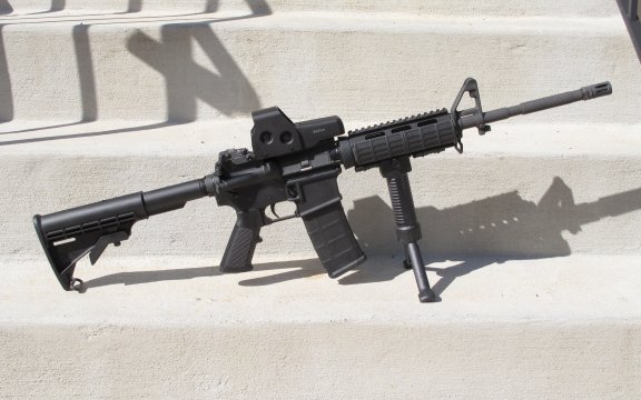 The new AR-15. Does that make me officially a "gun nut"? :) Actually, I think thecorrect term is "tacticool". :) One of the best ways to exercise your rights--- buy a black rifle! 