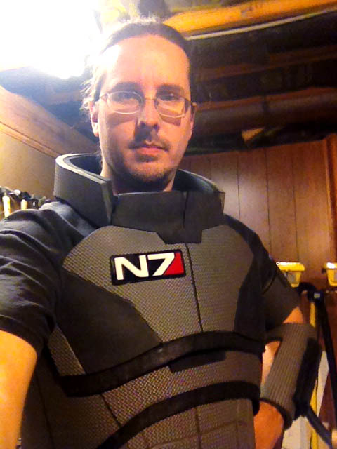 Mass Effect, Commander Shepard, N7 Armor: Testing the look/fit of the chest and back together.